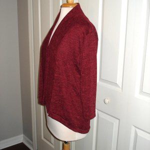 Burgundy Cardigan Size Large Poly/Rayon/Spandex Blend